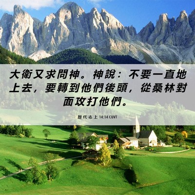Picture 06 - 歷 代 志 上 14:14 CUVT - 大 衛 又 求 問 神 。 神 說 ： 不 要 - Bible Verse Picture