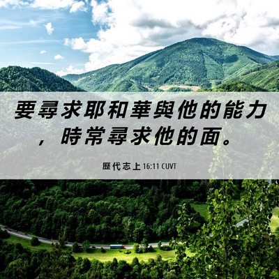Picture 06 - 歷 代 志 上 16:11 CUVT - 要 尋 求 耶 和 華 與 他 的 能 力 ， - Bible Verse Picture