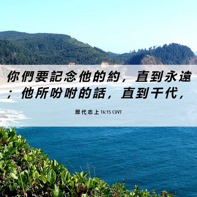 Picture 06 - 歷 代 志 上 16:15 CUVT - 你 們 要 記 念 他 的 約 ， 直 到 永 - Bible Verse Picture