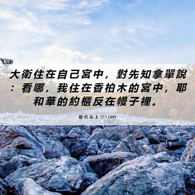 Picture 06 - 歷 代 志 上 17:1 CUVT - 大 衛 住 在 自 己 宮 中 ， 對 先 知 - Bible Verse Picture