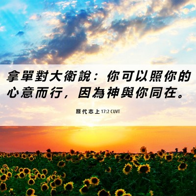 Picture 06 - 歷 代 志 上 17:2 CUVT - 拿 單 對 大 衛 說 ： 你 可 以 照 你 - Bible Verse Picture