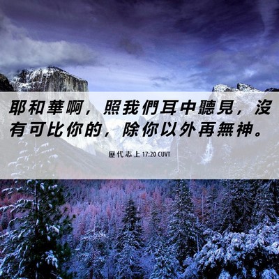 Picture 06 - 歷 代 志 上 17:20 CUVT - 耶 和 華 啊 ， 照 我 們 耳 中 聽 見 - Bible Verse Picture