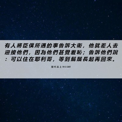 Picture 06 - 歷 代 志 上 19:5 CUVT - 有 人 將 臣 僕 所 遇 的 事 告 訴 大 - Bible Verse Picture