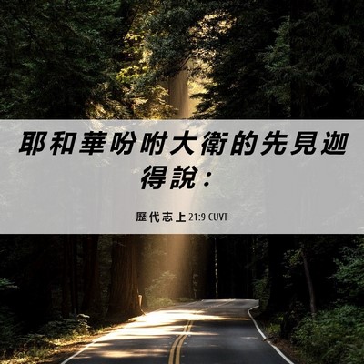 Picture 06 - 歷 代 志 上 21:9 CUVT - 耶 和 華 吩 咐 大 衛 的 先 見 迦 得 - Bible Verse Picture