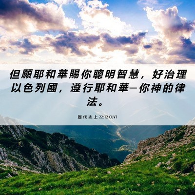 Picture 06 - 歷 代 志 上 22:12 CUVT - 但 願 耶 和 華 賜 你 聰 明 智 慧 ， - Bible Verse Picture