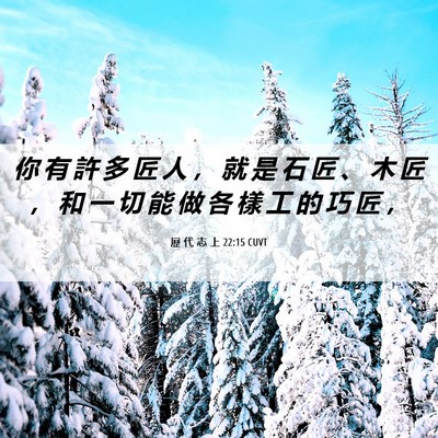 Picture 06 - 歷 代 志 上 22:15 CUVT - 你 有 許 多 匠 人 ， 就 是 石 匠 、 - Bible Verse Picture