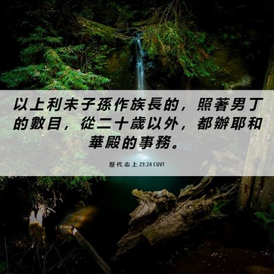 Picture 06 - 歷 代 志 上 23:24 CUVT - 以 上 利 未 子 孫 作 族 長 的 ， 照 - Bible Verse Picture