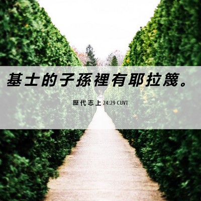Picture 06 - 歷 代 志 上 24:29 CUVT - 基 士 的 子 孫 裡 有 耶 拉 篾 - Bible Verse Picture
