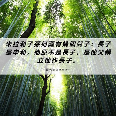 Picture 06 - 歷 代 志 上 26:10 CUVT - 米 拉 利 子 孫 何 薩 有 幾 個 兒 子 - Bible Verse Picture