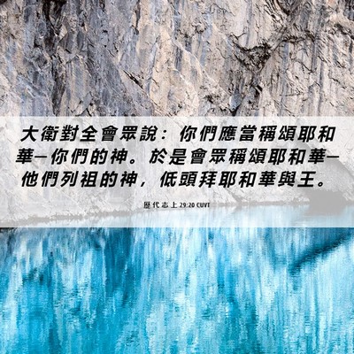 Picture 06 - 歷 代 志 上 29:20 CUVT - 大 衛 對 全 會 眾 說 ： 你 們 應 當 - Bible Verse Picture