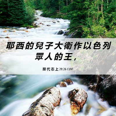 Picture 06 - 歷 代 志 上 29:26 CUVT - 耶 西 的 兒 子 大 衛 作 以 色 列 眾 - Bible Verse Picture