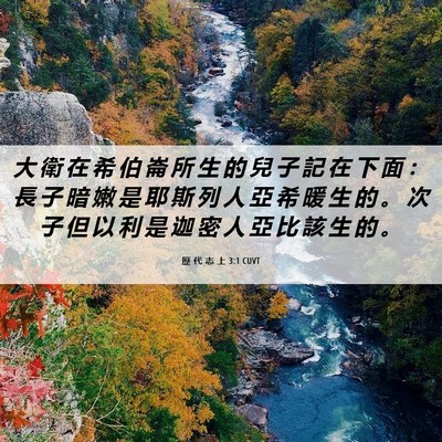 Picture 06 - 歷 代 志 上 3:1 CUVT - 大 衛 在 希 伯 崙 所 生 的 兒 子 記 - Bible Verse Picture
