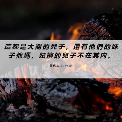 Picture 06 - 歷 代 志 上 3:9 CUVT - 這 都 是 大 衛 的 兒 子 ， 還 有 他 - Bible Verse Picture