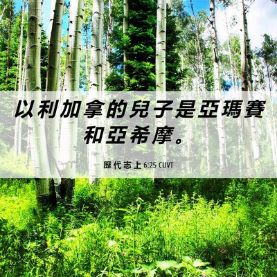 Picture 06 - 歷 代 志 上 6:25 CUVT - 以 利 加 拿 的 兒 子 是 亞 瑪 賽 和 - Bible Verse Picture