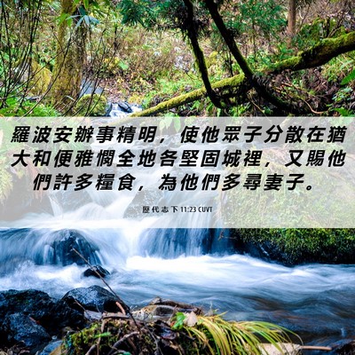 Picture 06 - 歷 代 志 下 11:23 CUVT - 羅 波 安 辦 事 精 明 ， 使 他 眾 子 - Bible Verse Picture
