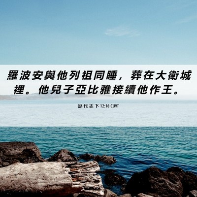 Picture 06 - 歷 代 志 下 12:16 CUVT - 羅 波 安 與 他 列 祖 同 睡 ， 葬 在 - Bible Verse Picture