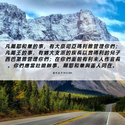Picture 06 - 歷 代 志 下 19:11 CUVT - 凡 屬 耶 和 華 的 事 ， 有 大 祭 司 - Bible Verse Picture
