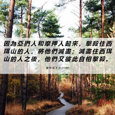 Picture 06 - 歷 代 志 下 20:23 CUVT - 因 為 亞 捫 人 和 摩 押 人 起 來 ， - Bible Verse Picture