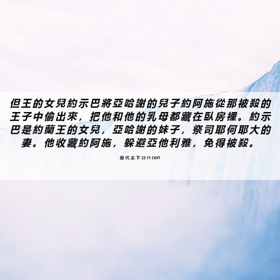 Picture 06 - 歷 代 志 下 22:11 CUVT - 但 王 的 女 兒 約 示 巴 將 亞 哈 謝 - Bible Verse Picture