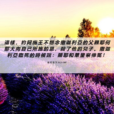 Picture 06 - 歷 代 志 下 24:22 CUVT - 這 樣 ， 約 阿 施 王 不 想 念 撒 迦 - Bible Verse Picture