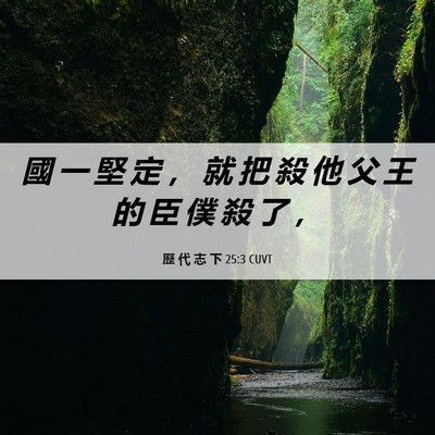 Picture 06 - 歷 代 志 下 25:3 CUVT - 國 一 堅 定 ， 就 把 殺 他 父 王 的 - Bible Verse Picture