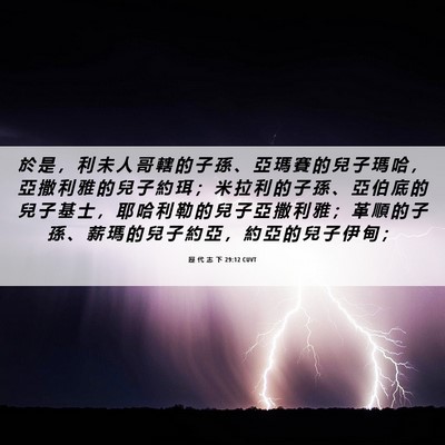 Picture 06 - 歷 代 志 下 29:12 CUVT - 於 是 ， 利 未 人 哥 轄 的 子 孫 、 - Bible Verse Picture