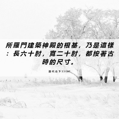 Picture 06 - 歷 代 志 下 3:3 CUVT - 所 羅 門 建 築 神 殿 的 根 基 ， 乃 - Bible Verse Picture