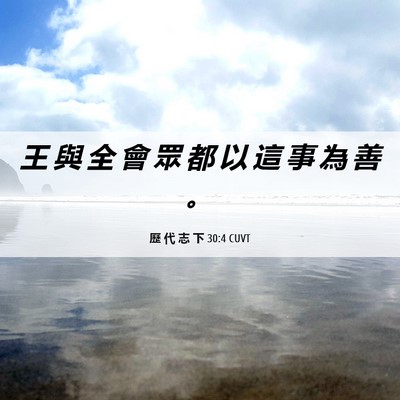 Picture 06 - 歷 代 志 下 30:4 CUVT - 王 與 全 會 眾 都 以 這 事 為 善 - Bible Verse Picture