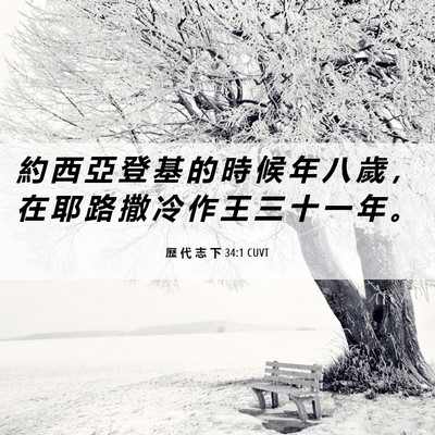 Picture 06 - 歷 代 志 下 34:1 CUVT - 約 西 亞 登 基 的 時 候 年 八 歲 ， - Bible Verse Picture