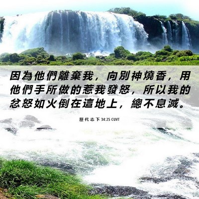 Picture 06 - 歷 代 志 下 34:25 CUVT - 因 為 他 們 離 棄 我 ， 向 別 神 燒 - Bible Verse Picture