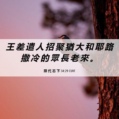 Picture 06 - 歷 代 志 下 34:29 CUVT - 王 差 遣 人 招 聚 猶 大 和 耶 路 撒 - Bible Verse Picture