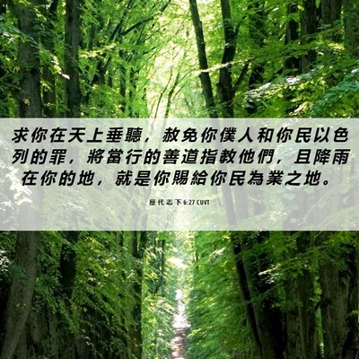 Picture 06 - 歷 代 志 下 6:27 CUVT - 求 你 在 天 上 垂 聽 ， 赦 免 你 僕 - Bible Verse Picture