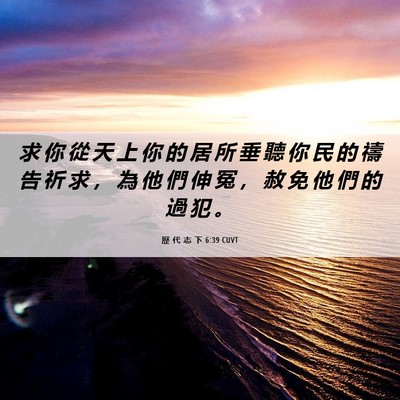 Picture 06 - 歷 代 志 下 6:39 CUVT - 求 你 從 天 上 你 的 居 所 垂 聽 你 - Bible Verse Picture