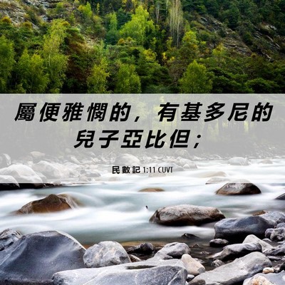 Picture 06 - 民 數 記 1:11 CUVT - 屬 便 雅 憫 的 ， 有 基 多 尼 的 兒 - Bible Verse Picture