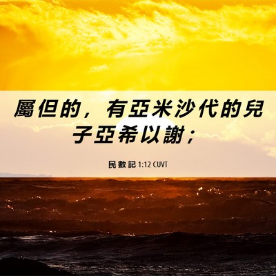 Picture 06 - 民 數 記 1:12 CUVT - 屬 但 的 ， 有 亞 米 沙 代 的 兒 子 - Bible Verse Picture