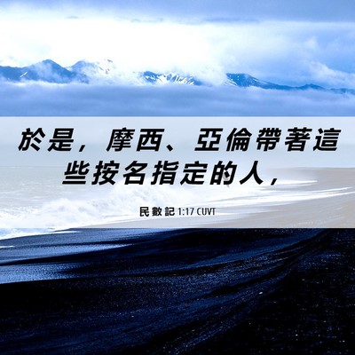 Picture 06 - 民 數 記 1:17 CUVT - 於 是 ， 摩 西 、 亞 倫 帶 著 這 些 - Bible Verse Picture