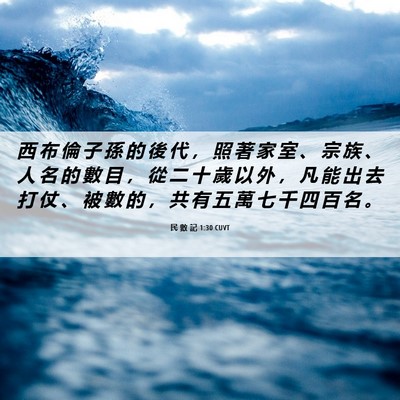 Picture 06 - 民 數 記 1:30 CUVT - 西 布 倫 子 孫 的 後 代 ， 照 著 家 - Bible Verse Picture