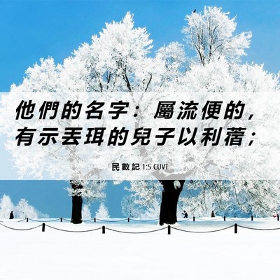 Picture 06 - 民 數 記 1:5 CUVT - 他 們 的 名 字 ： 屬 流 便 的 ， 有 - Bible Verse Picture