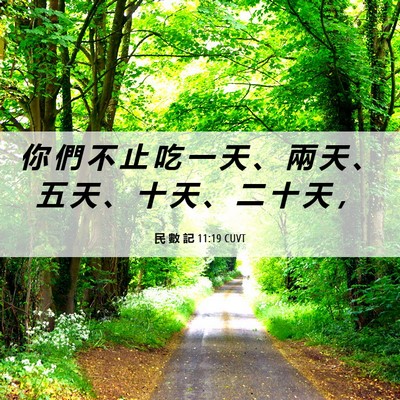 Picture 06 - 民 數 記 11:19 CUVT - 你 們 不 止 吃 一 天 、 兩 天 、 五 - Bible Verse Picture