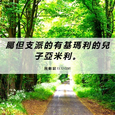 Picture 06 - 民 數 記 13:12 CUVT - 屬 但 支 派 的 有 基 瑪 利 的 兒 子 - Bible Verse Picture