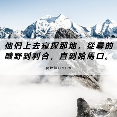 Picture 06 - 民 數 記 13:21 CUVT - 他 們 上 去 窺 探 那 地 ， 從 尋 的 - Bible Verse Picture