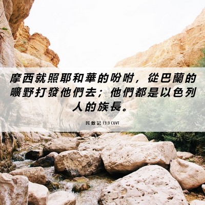 Picture 06 - 民 數 記 13:3 CUVT - 摩 西 就 照 耶 和 華 的 吩 咐 ， 從 - Bible Verse Picture