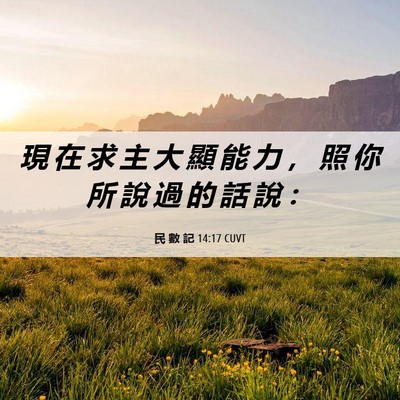 Picture 06 - 民 數 記 14:17 CUVT - 現 在 求 主 大 顯 能 力 ， 照 你 所 - Bible Verse Picture