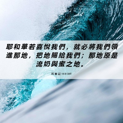 Picture 06 - 民 數 記 14:8 CUVT - 耶 和 華 若 喜 悅 我 們 ， 就 必 將 - Bible Verse Picture