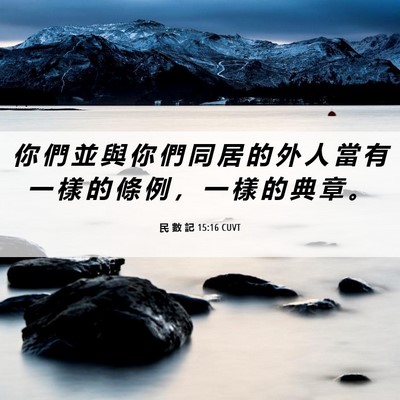 Picture 06 - 民 數 記 15:16 CUVT - 你 們 並 與 你 們 同 居 的 外 人 當 - Bible Verse Picture