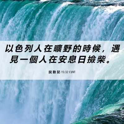 Picture 06 - 民 數 記 15:32 CUVT - 以 色 列 人 在 曠 野 的 時 候 ， 遇 - Bible Verse Picture