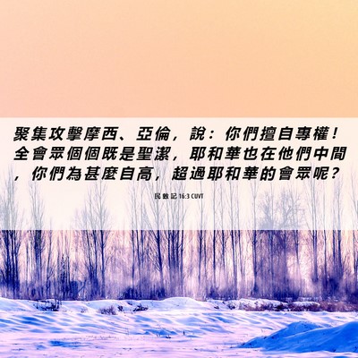 Picture 06 - 民 數 記 16:3 CUVT - 聚 集 攻 擊 摩 西 、 亞 倫 ， 說 ： - Bible Verse Picture
