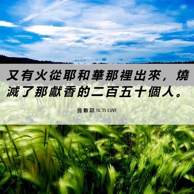 Picture 06 - 民 數 記 16:35 CUVT - 又 有 火 從 耶 和 華 那 裡 出 來 ， - Bible Verse Picture