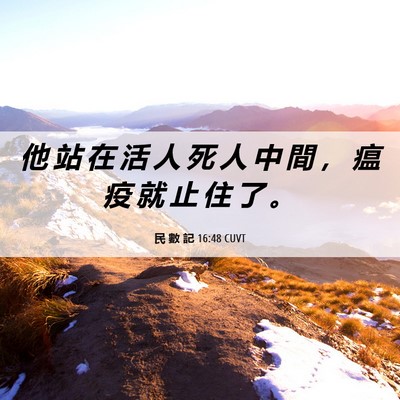 Picture 06 - 民 數 記 16:48 CUVT - 他 站 在 活 人 死 人 中 間 ， 瘟 疫 - Bible Verse Picture
