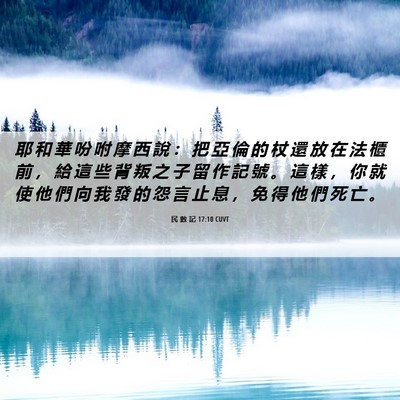 Picture 06 - 民 數 記 17:10 CUVT - 耶 和 華 吩 咐 摩 西 說 ： 把 亞 倫 - Bible Verse Picture